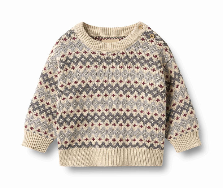 Wheat Harlow Jaquard Knit Pullover Sweater - Flint