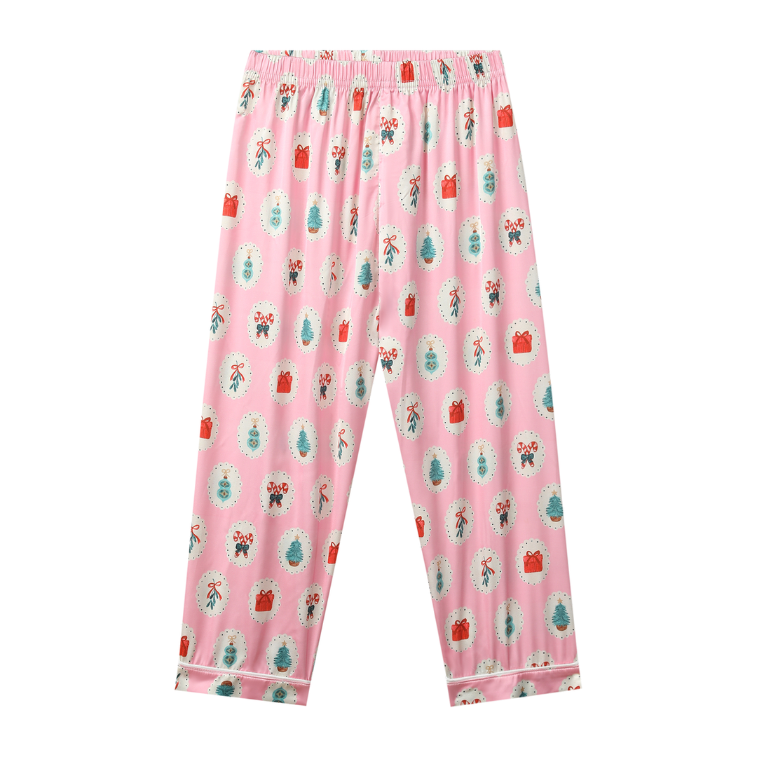 Vignette Holiday Baubles Satin PJ Set