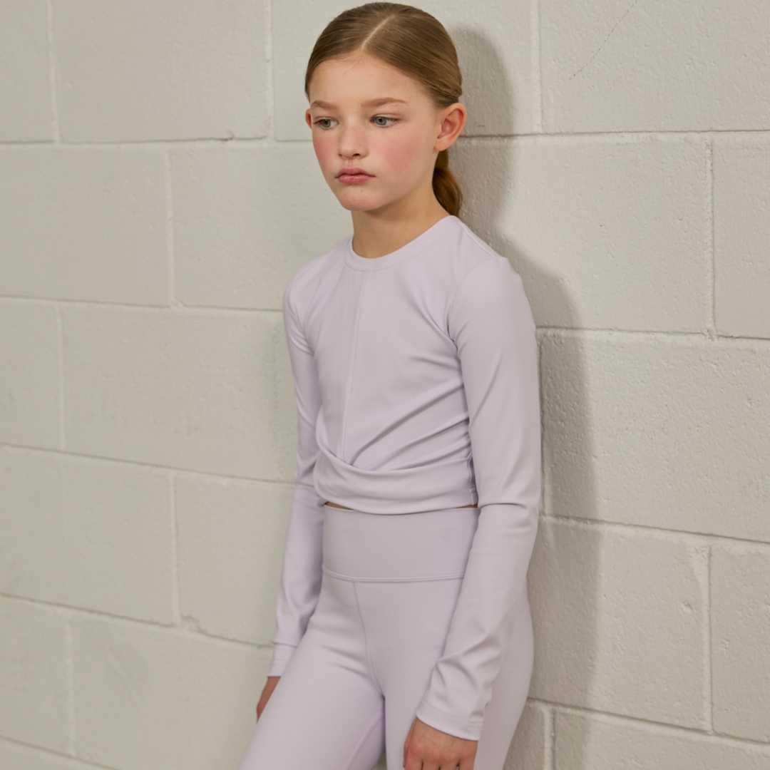 Parfum De Fit Crossflow Crop Long Sleeve Top - Soft Lilac