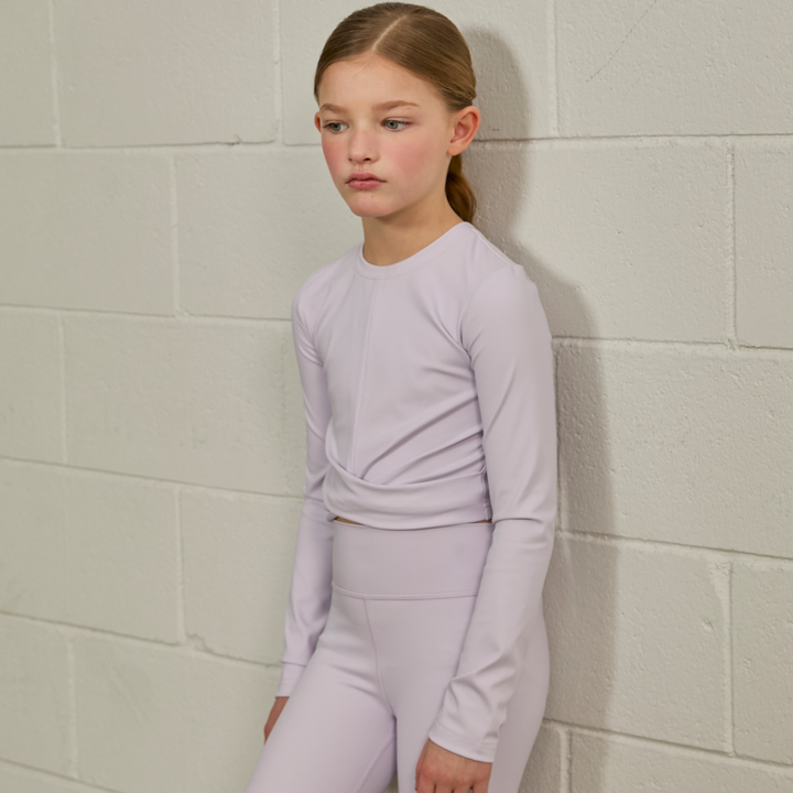 Parfum De Fit Crossflow Crop Long Sleeve Top - Soft Lilac