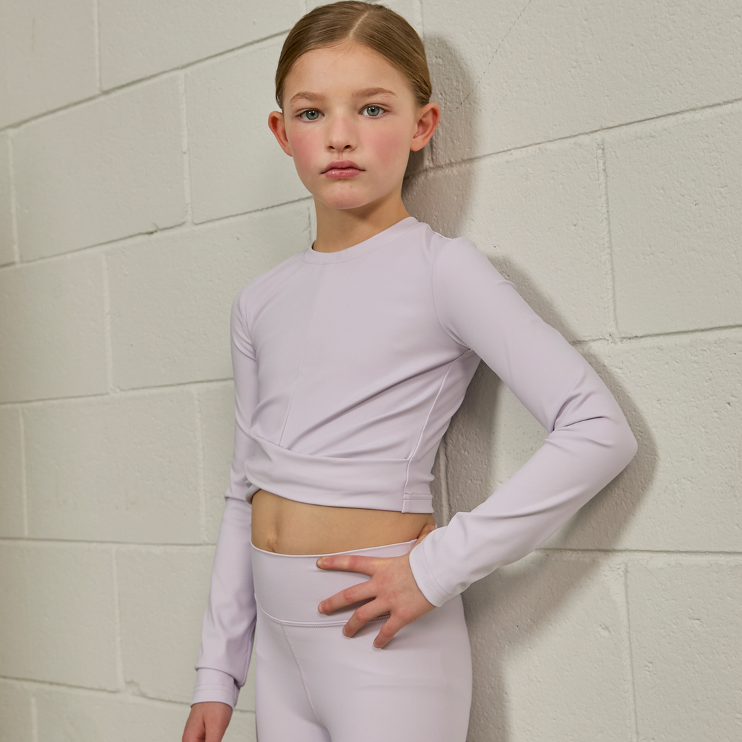 Parfum De Fit Crossflow Crop Long Sleeve Top - Soft Lilac