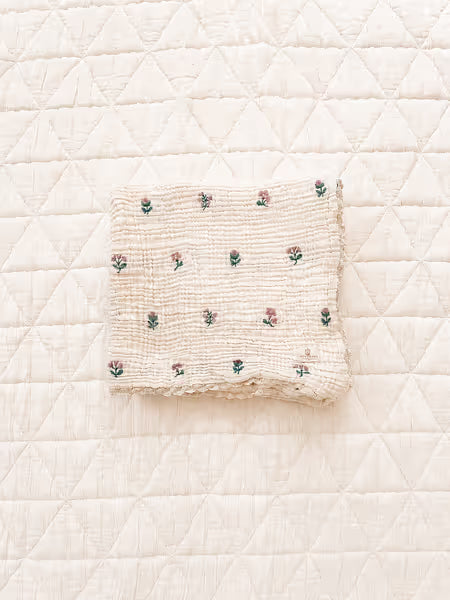 New Grain Goods Layered Gauze Blanket - Dahlia