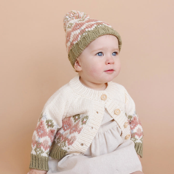 Blueberry Hill Faire Isle Pom Hat - Pastel