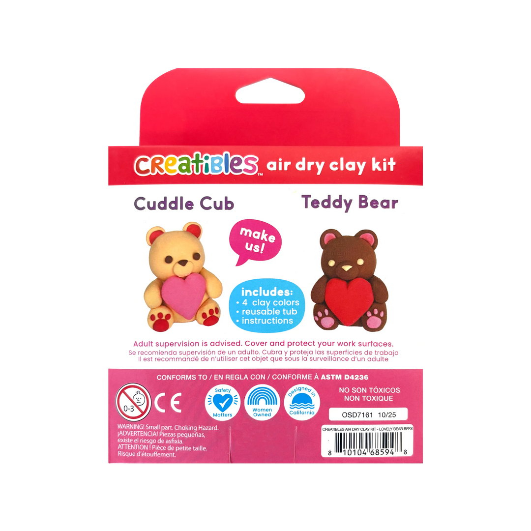 Ooly Creatibles Air Dry Clay BFFs Kit - Lovely Bears (Set of 4 Colors)