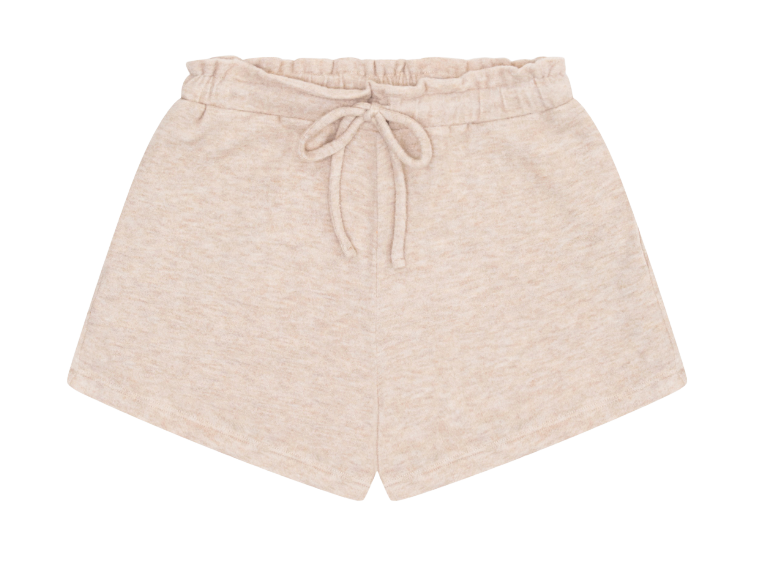 Tenly Hacci Jersey High Waisted Shorts - Latte