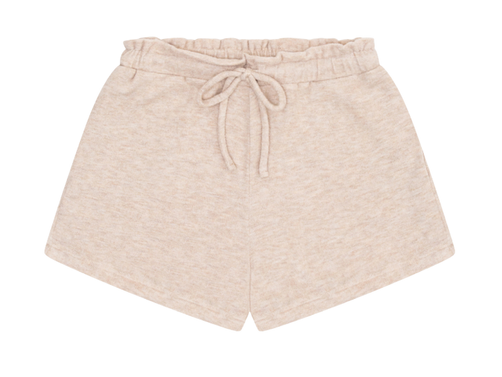 Tenly Hacci Jersey High Waisted Shorts - Latte