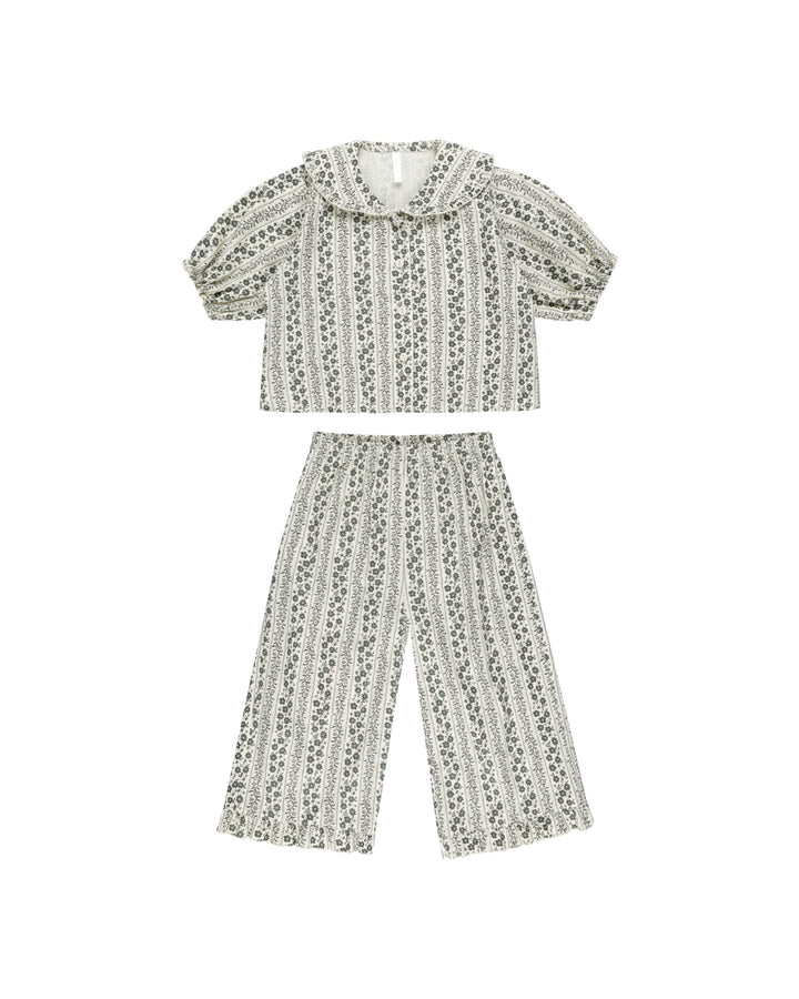 Rylee + Cru Ruffle Pajamas - Vines