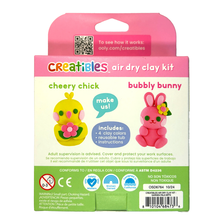 Ooly Creatibles Air Dry Clay BFFs Kit - Garden Pals (Set of 4 Colors)