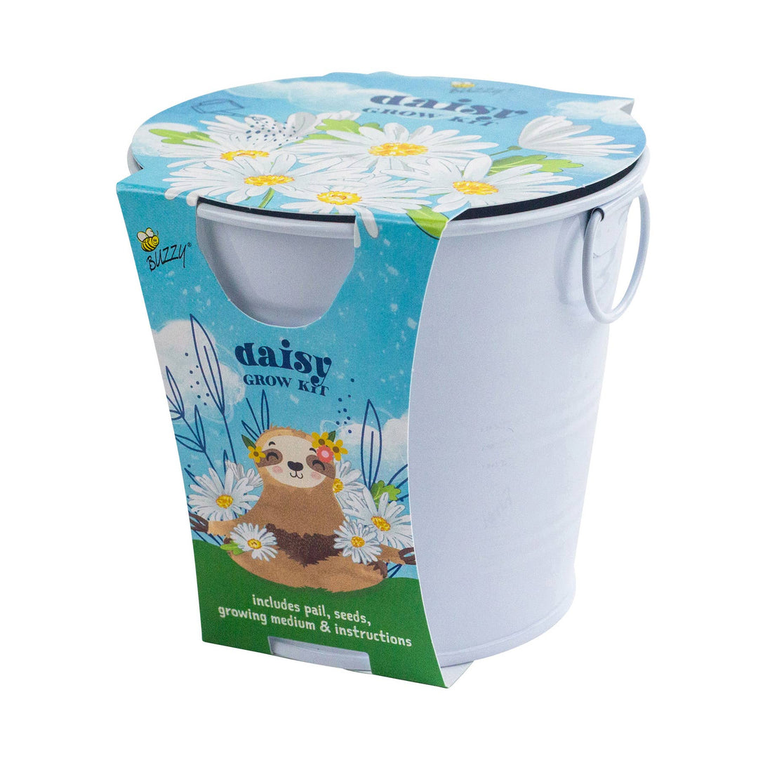 Buzzy Seeds Grow Gifts Kids Flower Grow Pail Daisy Garden Kit – Indoor Gift