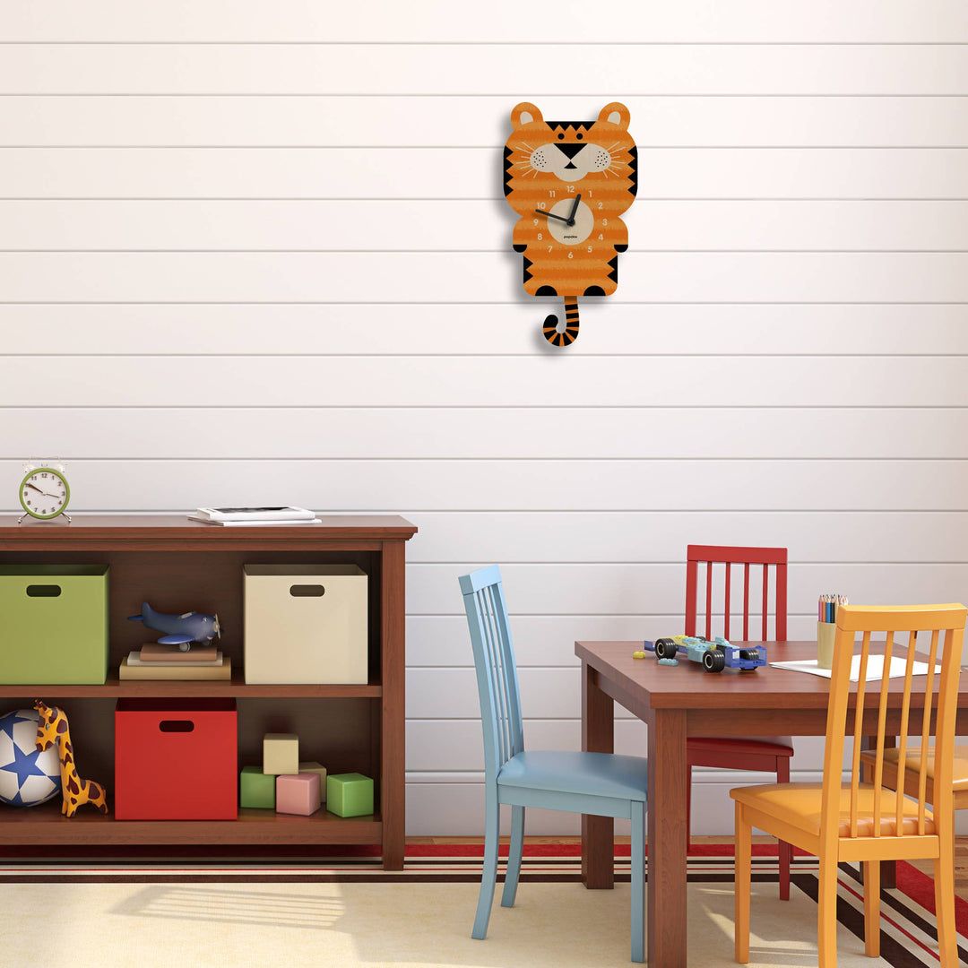Popclox Tiger Pendulum Clock - Wood