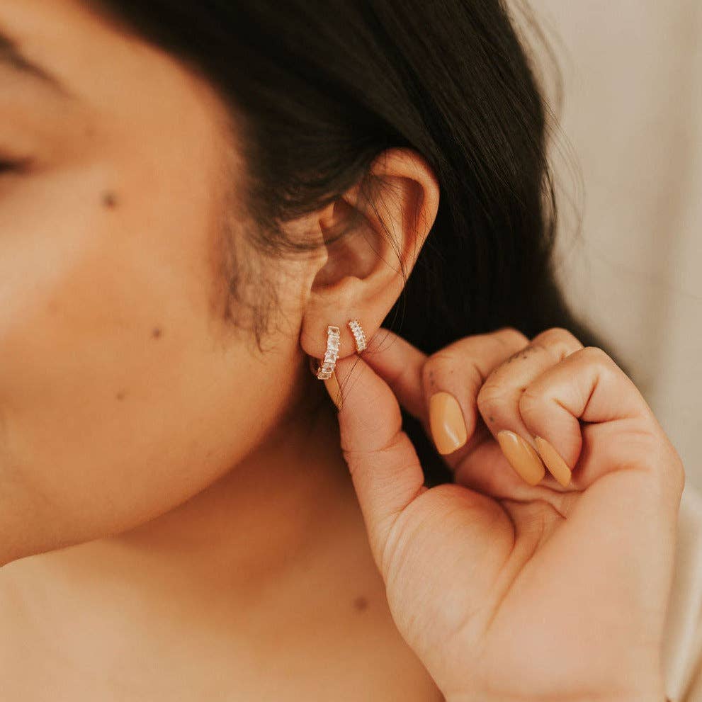 Mauve Jewelry Co Charlotte Diamond Gold Filled Hoops