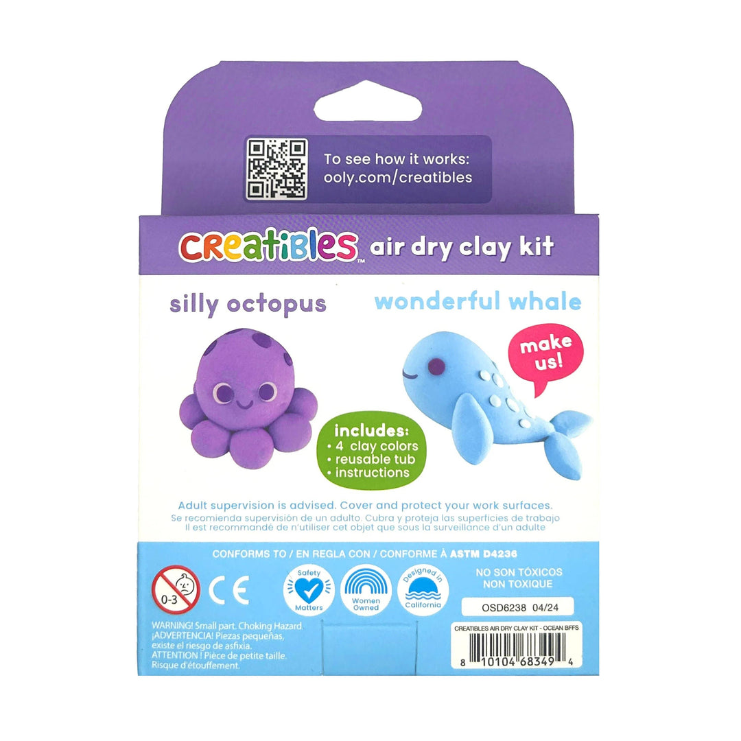 Ooly Creatibles Air Dry Clay BFFs Kit - Ocean Pals (Set of 4 Colors)