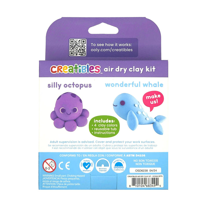 Ooly Creatibles Air Dry Clay BFFs Kit - Ocean Pals (Set of 4 Colors)