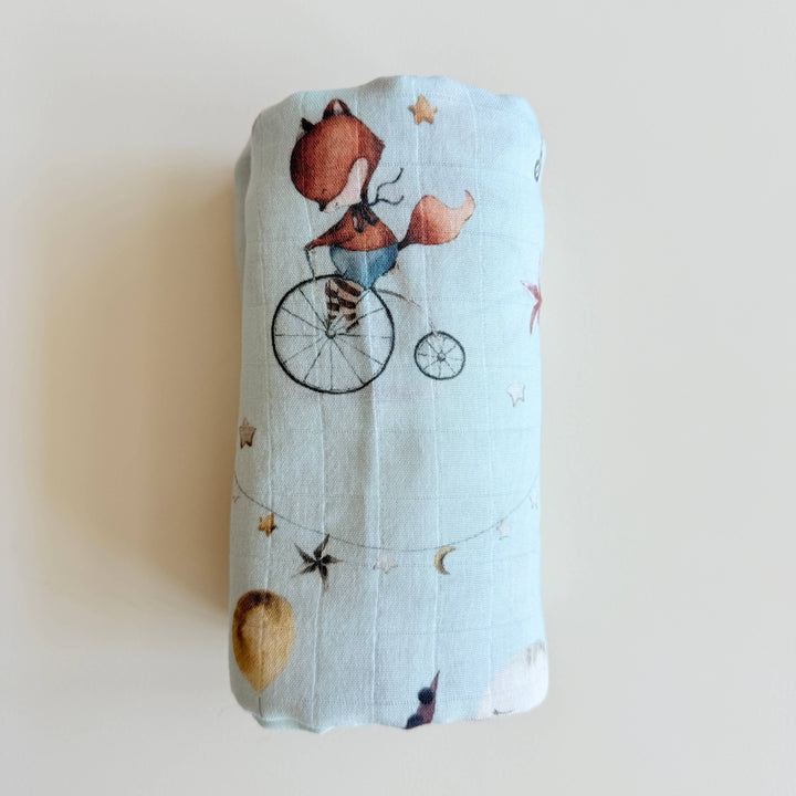Ali + Oli Bamboo Muslin Swaddle Blanket - Circus