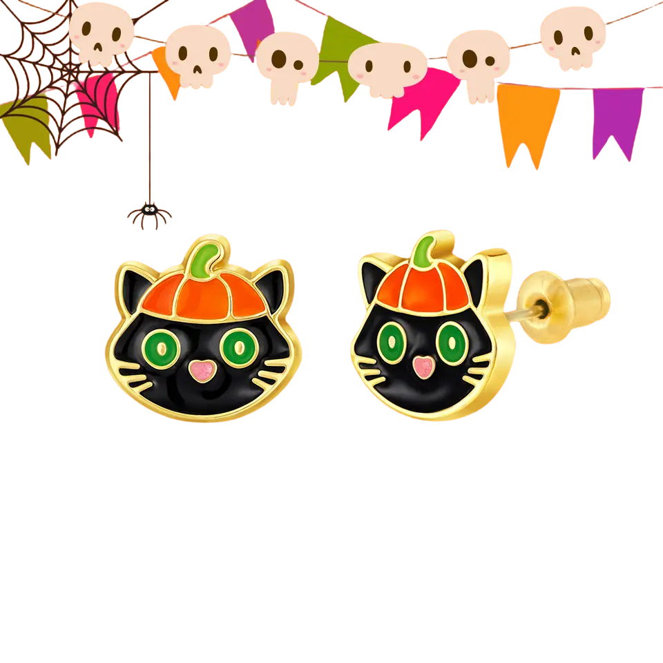 Girl Nation Purr-Fectly Spooky Cutie Stud Earrings