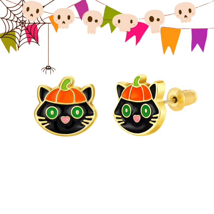 Girl Nation Purr-Fectly Spooky Cutie Stud Earrings