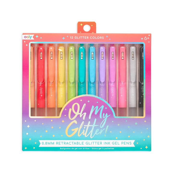 Ooly Oh My Glitter! Retractable Glitter Ink Gel Pens (Set of 12)