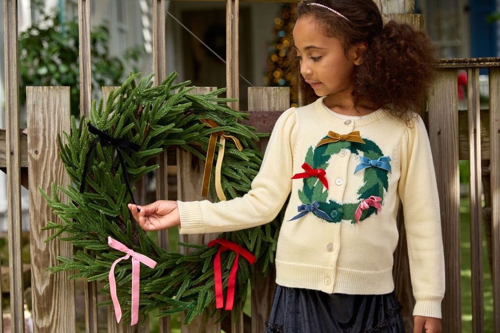 Pink Chicken Constance Sweater - Holiday Wreath
