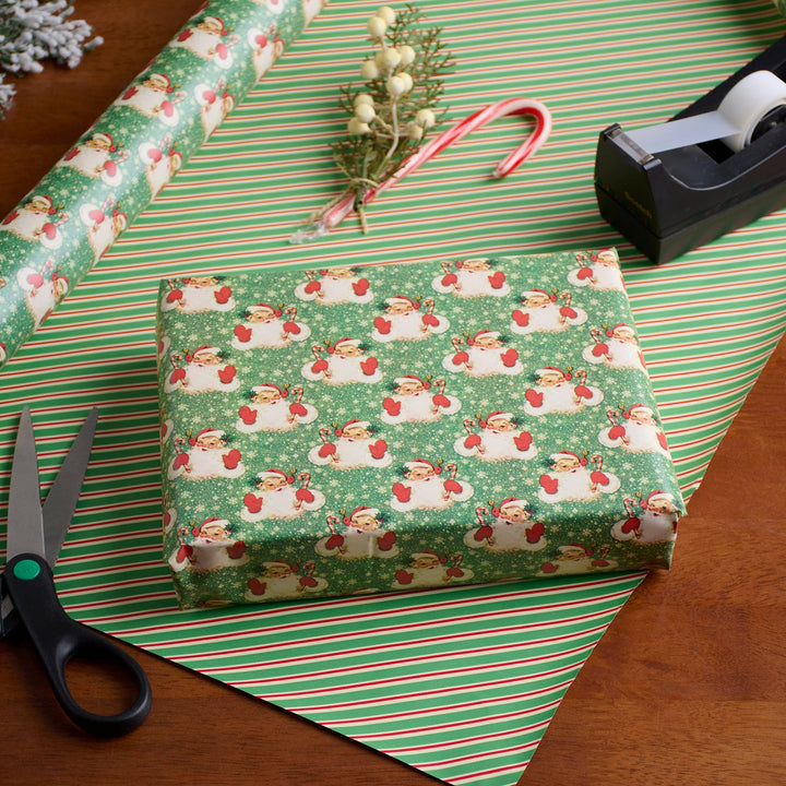 Primitives By Kathy Retro Santa Gift Wrap