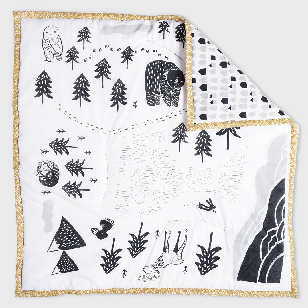 Wee Gallery Explore Playmat - Quilted Tummy Time Floor Mat for Baby