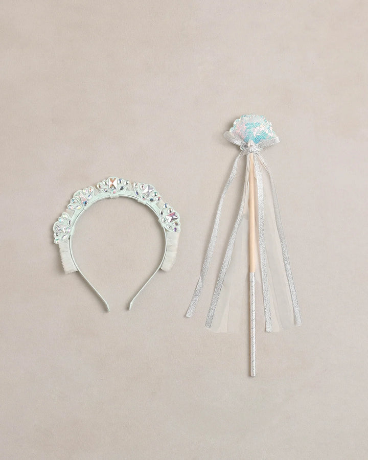 Noralee Mermaid Crown + Wand - Mist