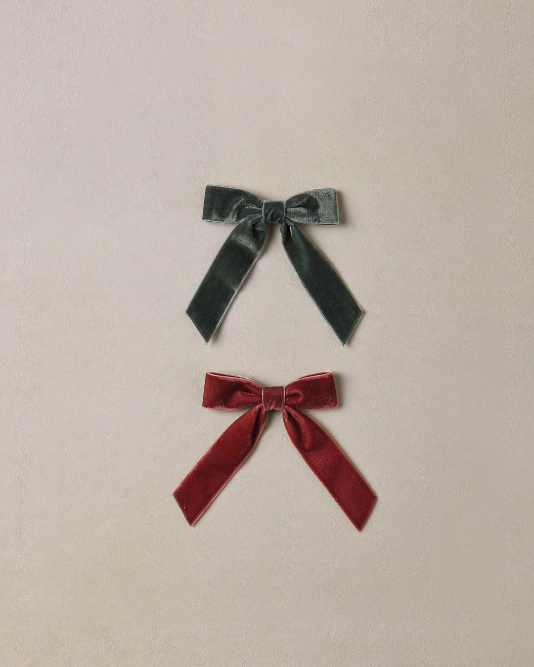 Noralee Velvet Bows Set - Green, Ruby