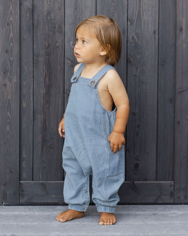 Rylee + Cru Cargo Baby Overall - Washed Blue