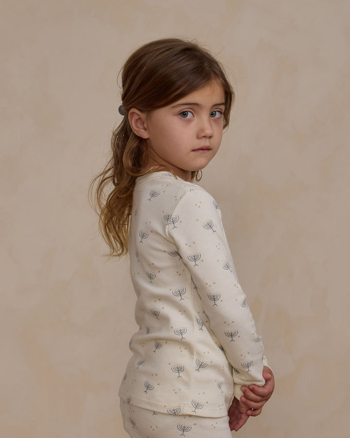 Rylee + Cru Organic Long Sleeve Pajama Set - Hanukkah