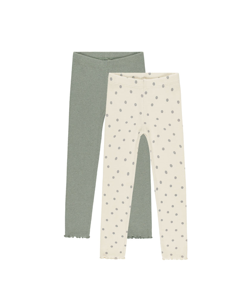 Play x Play Ribbed Leggings - Polka Dot, Eucalyptus