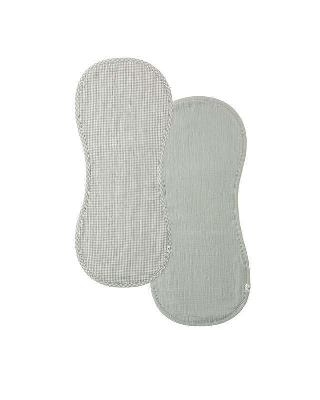 Quincy Mae Burp Cloth, 2 Pack  - Sage Gingham, Sage