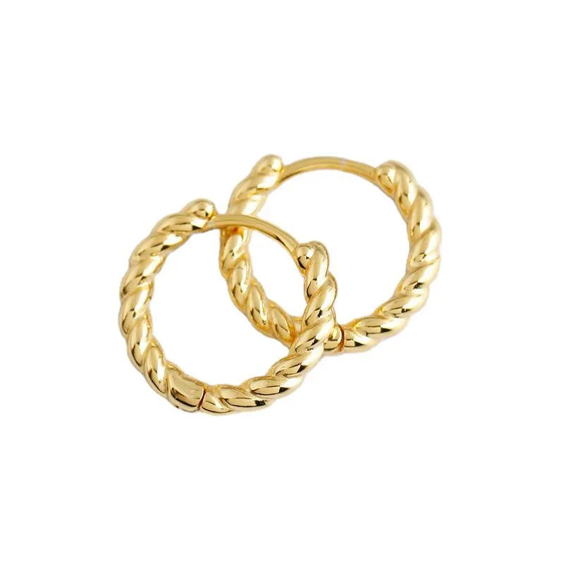 Hopscotch Kids Braided Hoop 18k Gold Hoop Earrings