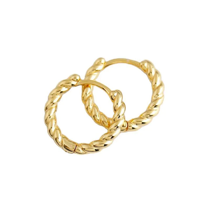 Hopscotch Kids Braided Hoop 18k Gold Hoop Earrings