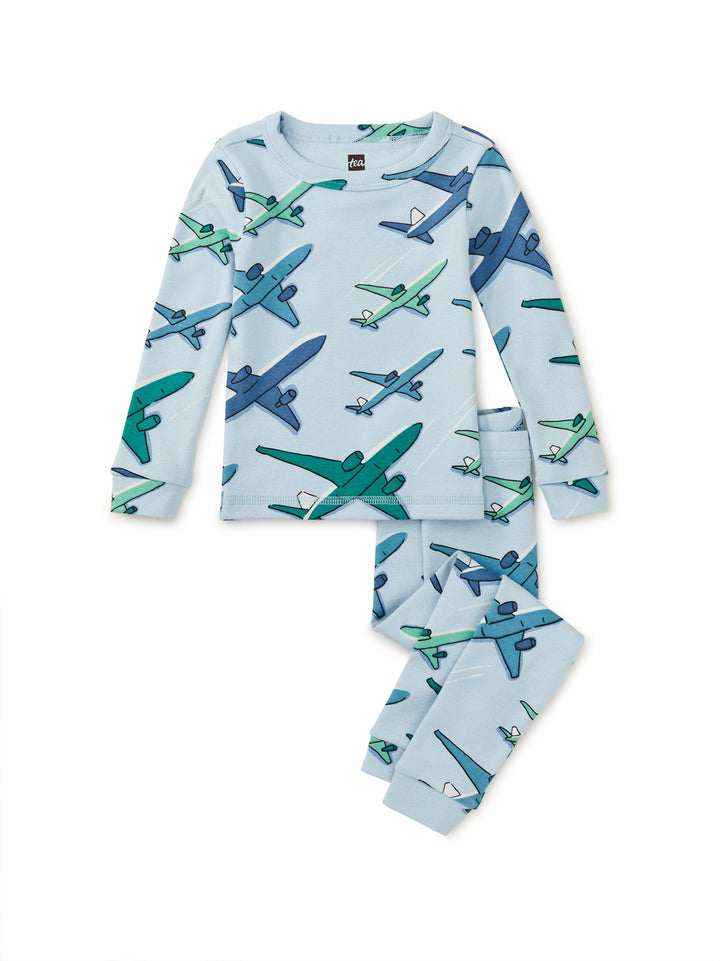 Tea Collection Goodnight Pajama Set - Away We Go Airplanes