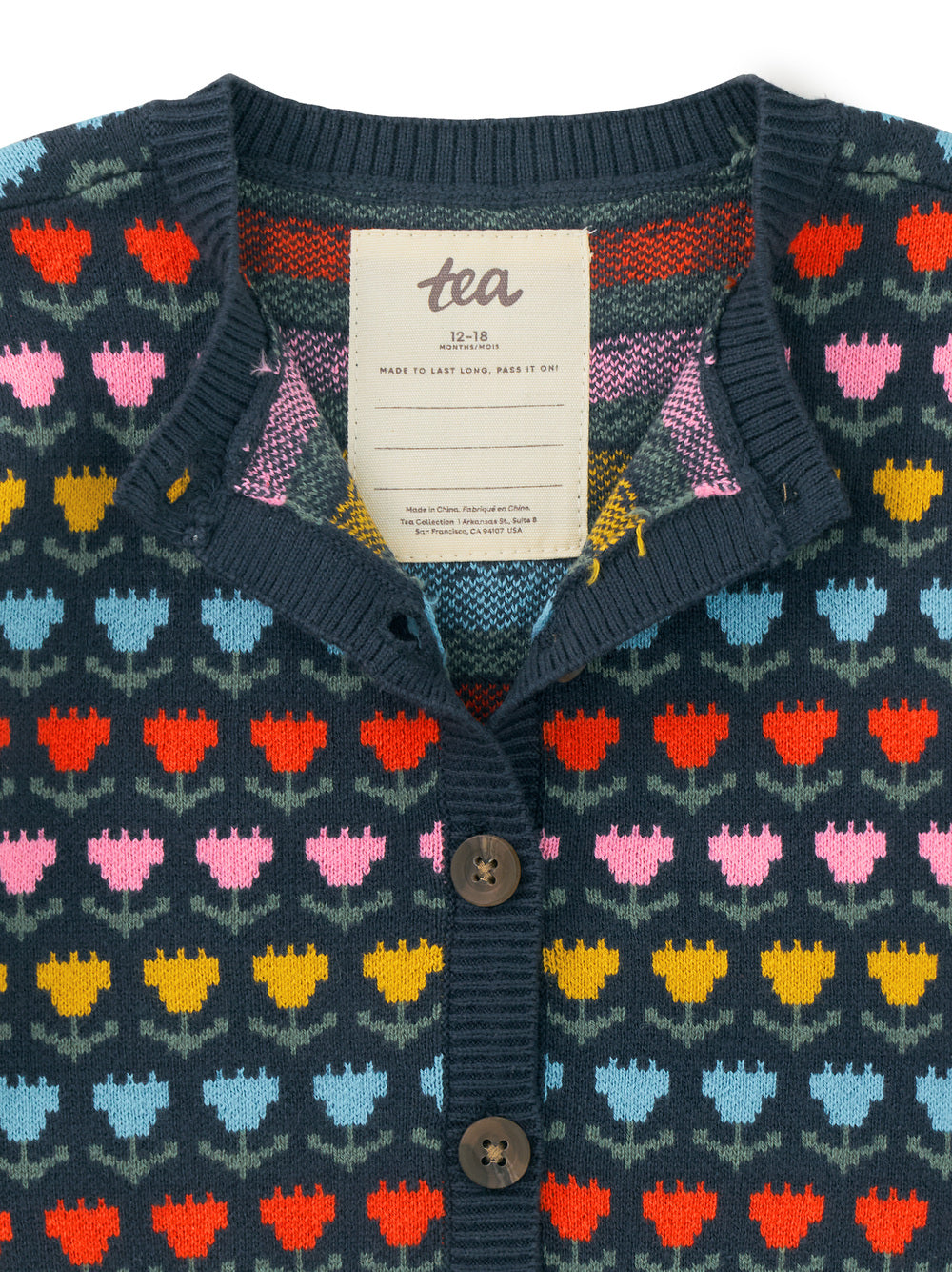 Tea Collection Iconic Cardigan - Knit Tulips