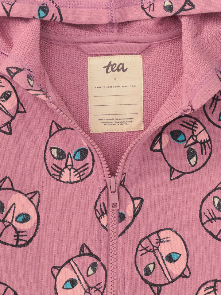 Tea Collection Good Sport Hoodie - Highlands Cat In Rose