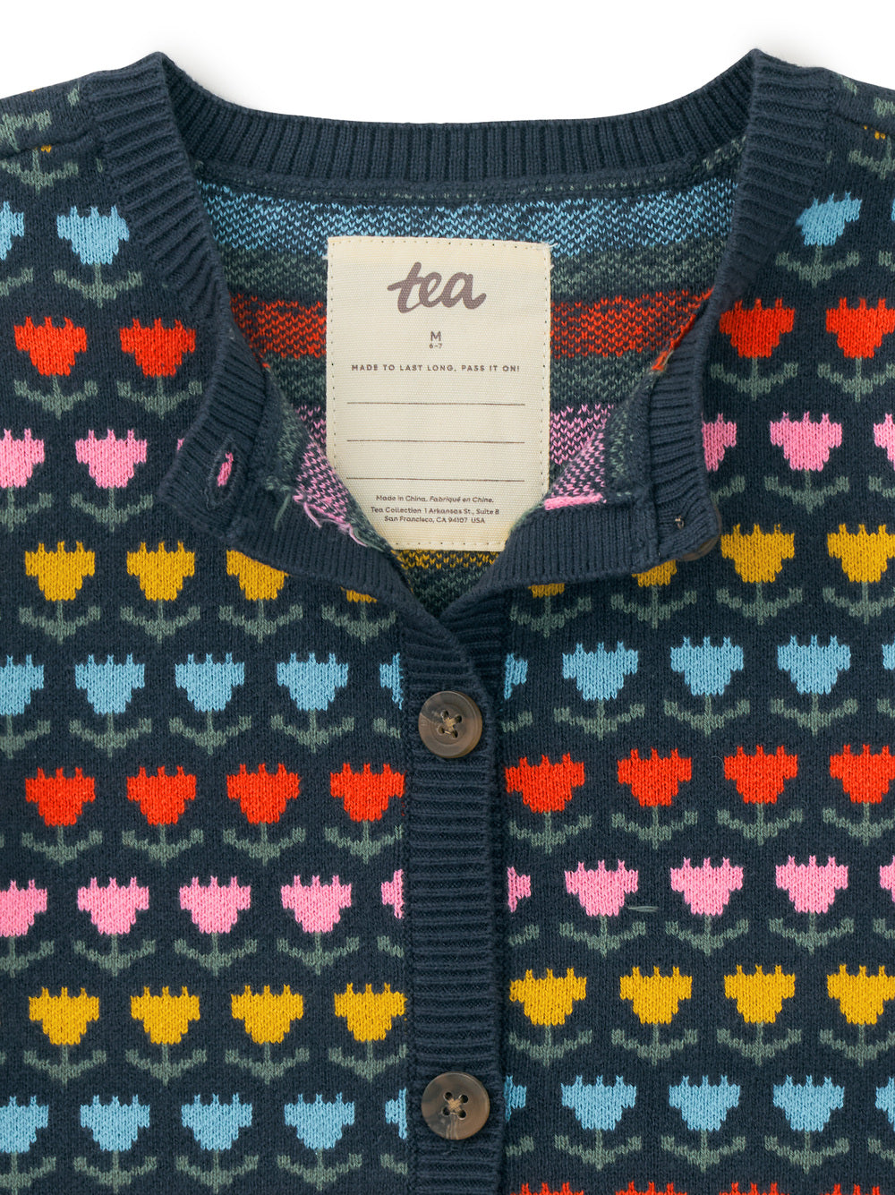 Tea Collection Iconic Cardigan - Knit Tulips