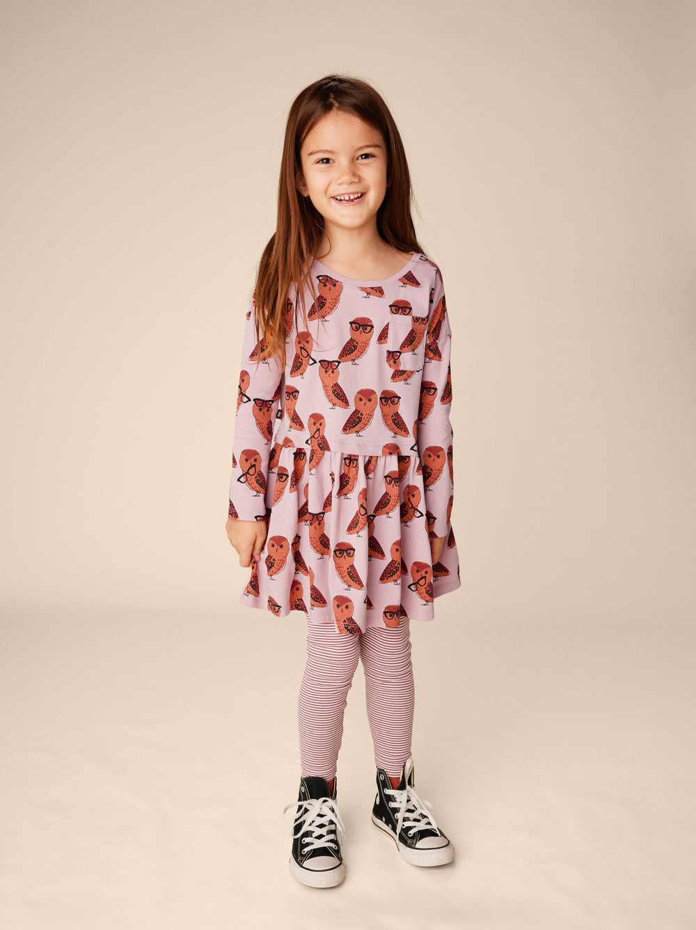 Tea Collection Printed Pocket Play Dress - All Knowing Owl