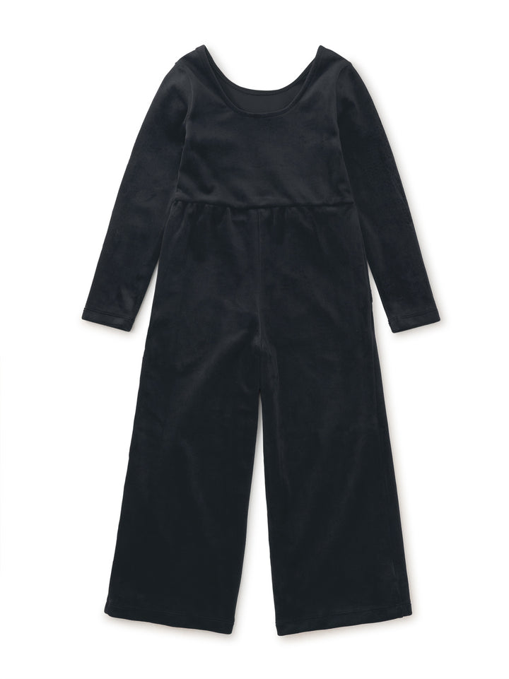 Tea Collection Just For Kicks Velour Jumpsuit - Jet Black