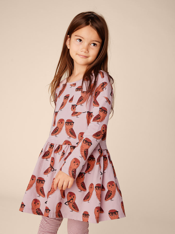 Tea Collection Printed Pocket Play Dress - All Knowing Owl