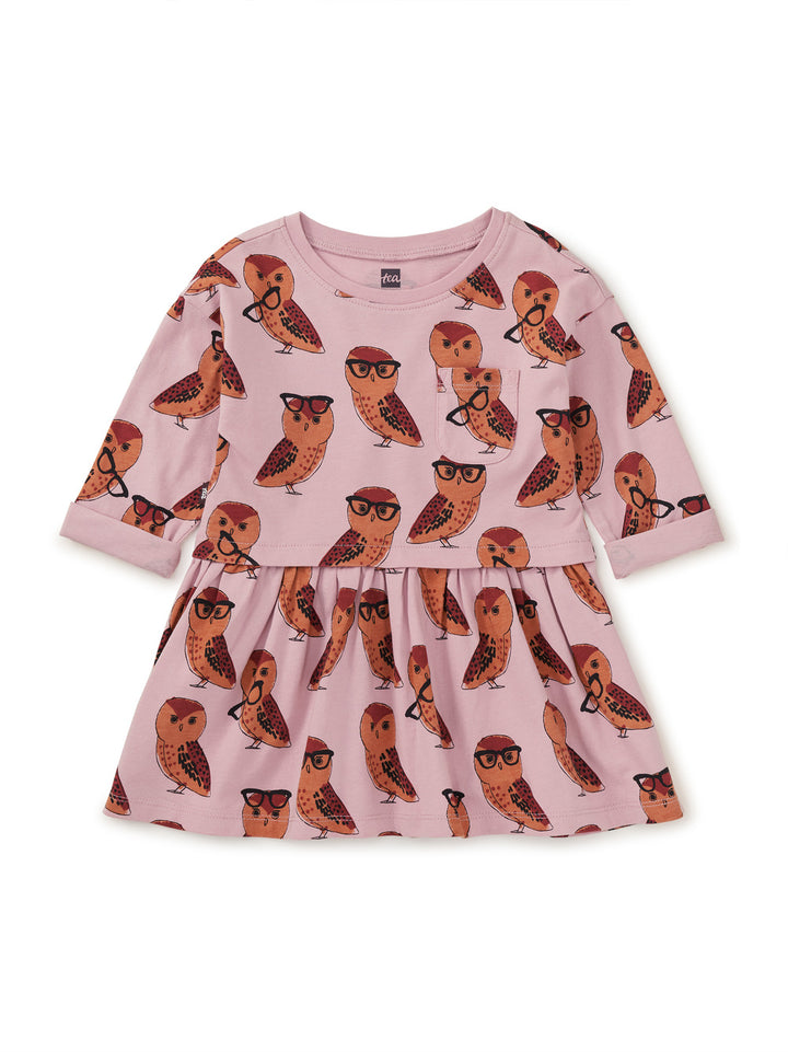 Tea Collection Printed Pocket Play Dress - All Knowing Owl