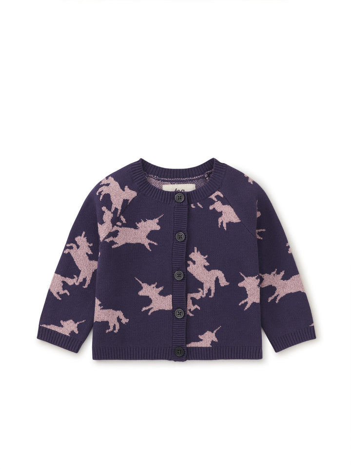 Tea Collection Unicorn Cardigan - Unicorn Frolic