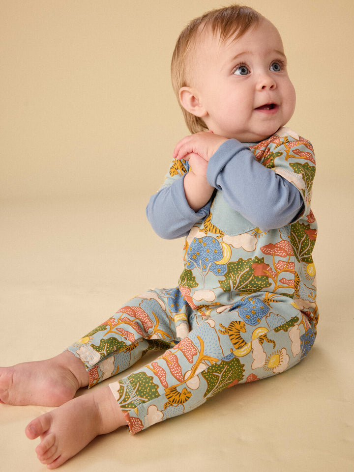Tea Collection Layered Button-Up Baby Romper - Sun & Moon Folktale