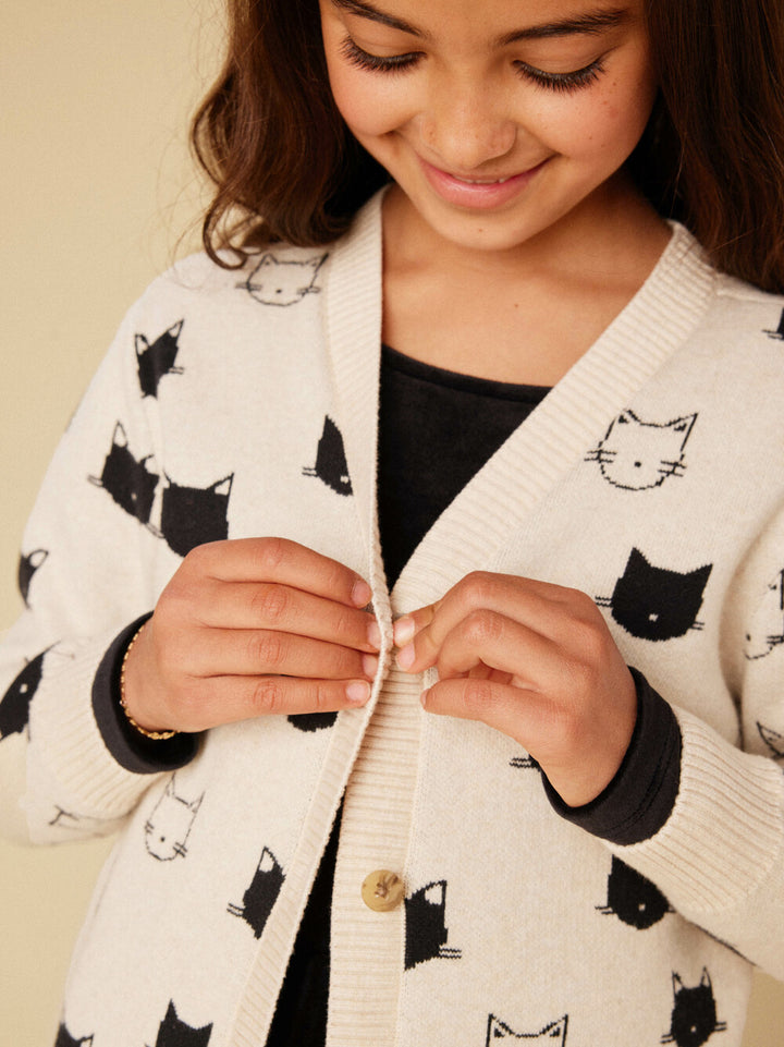 Tea Collection Long Iconic Cat Cardigan