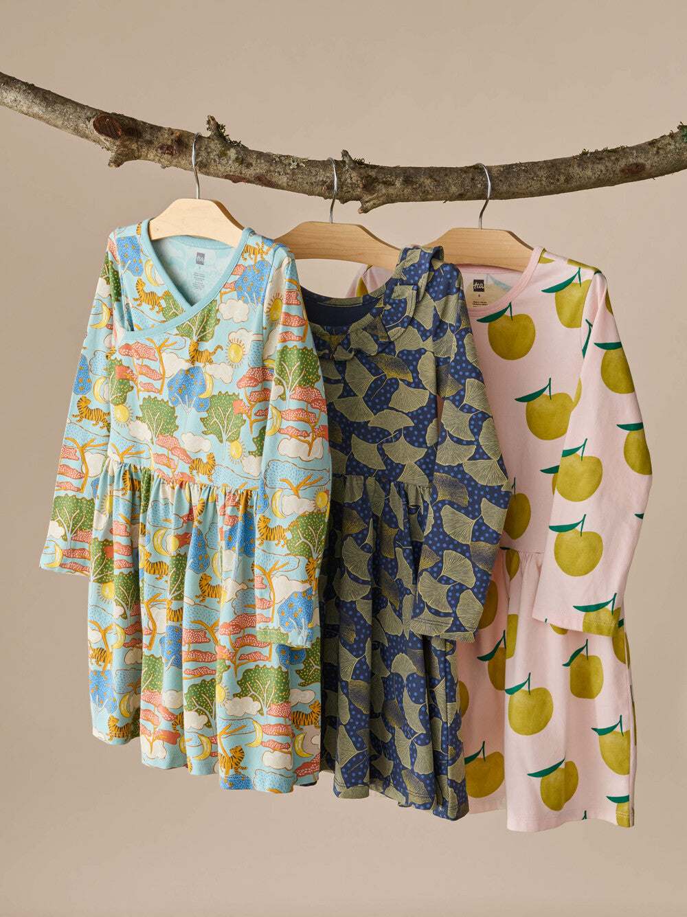 Tea Collection Long Sleeve Wrap Neck Dress - Sun & Moon Folktale