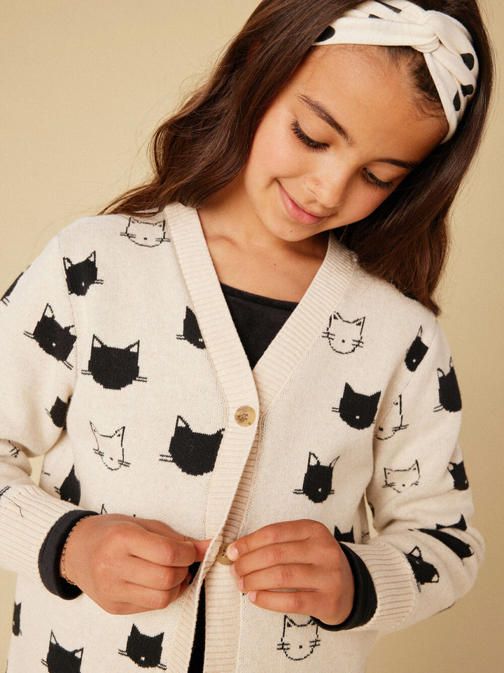 Tea Collection Long Iconic Cat Cardigan