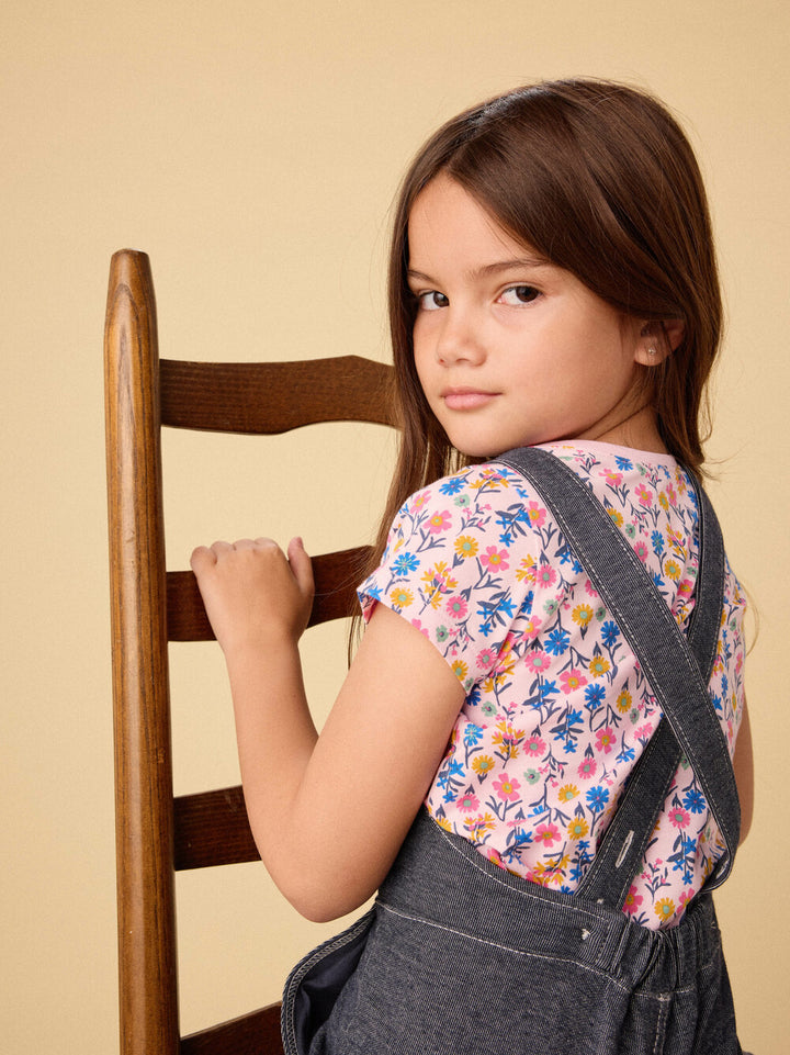 Tea Collection Wide Leg Denim-Like Overalls