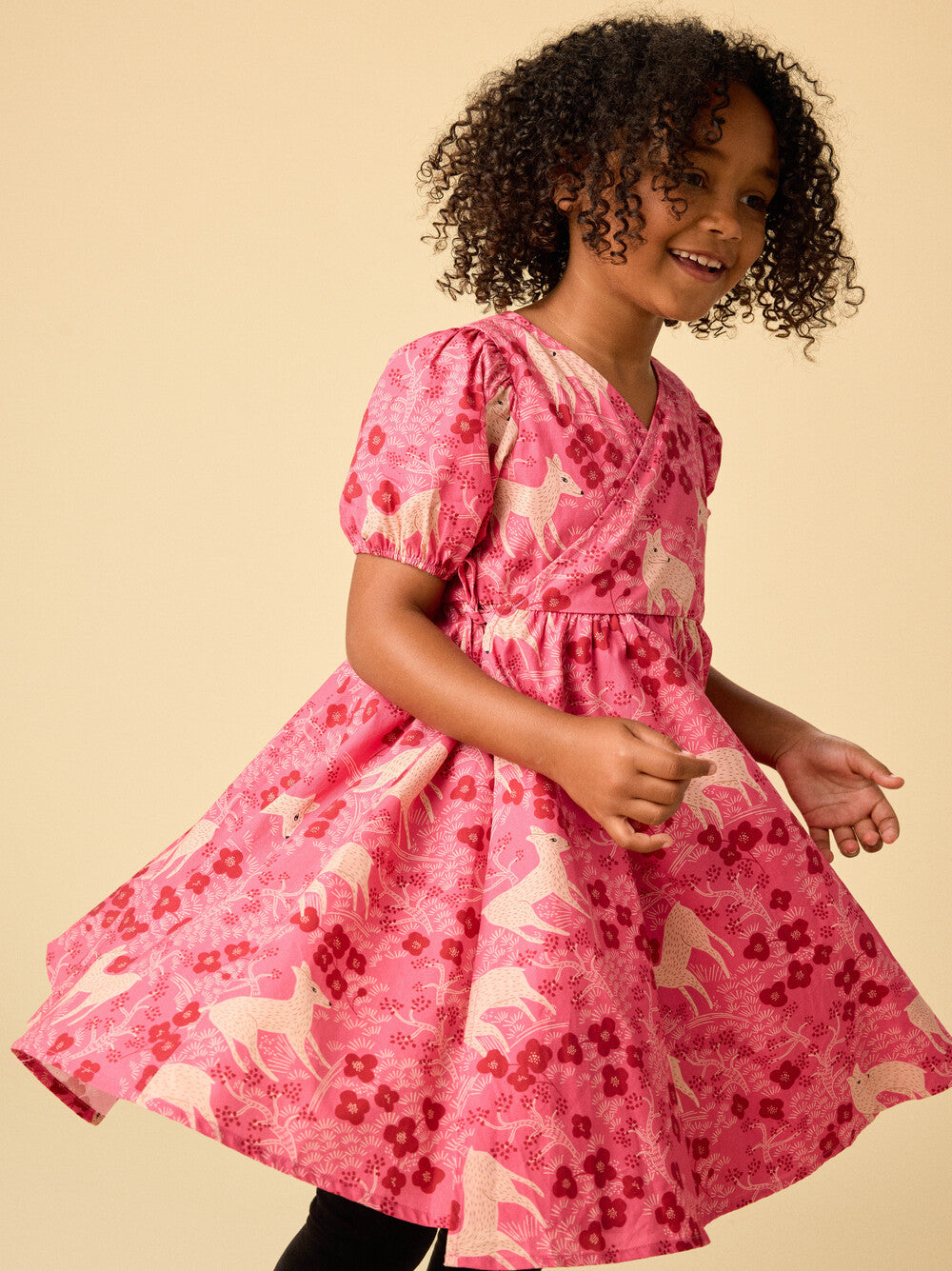 Tea Collection Tie Wrap Dress - Wandering Deer Floral