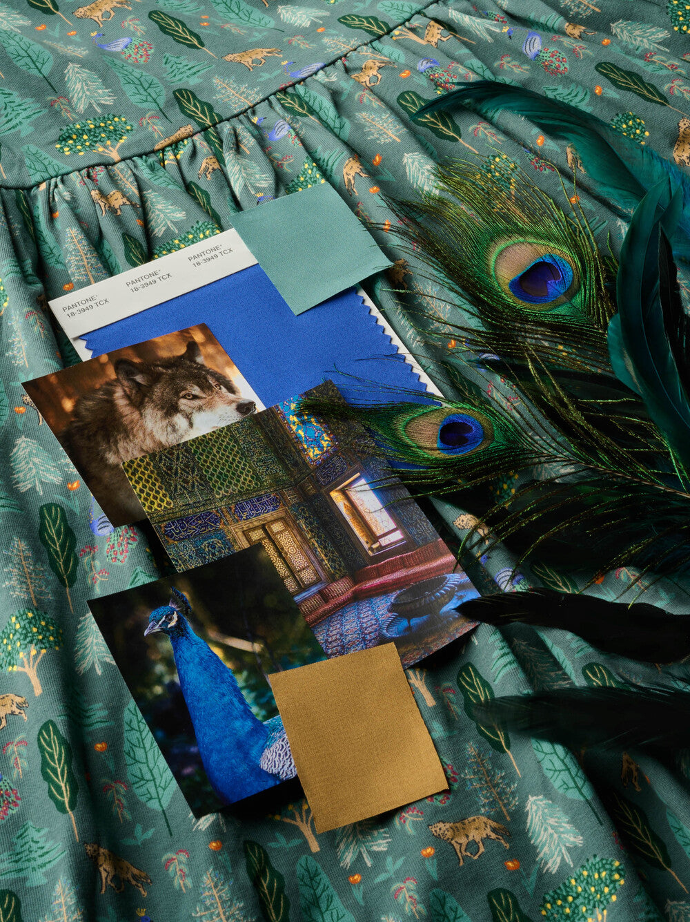 Tea Collection Wrap Neck Dress - Turkish Forest Scene