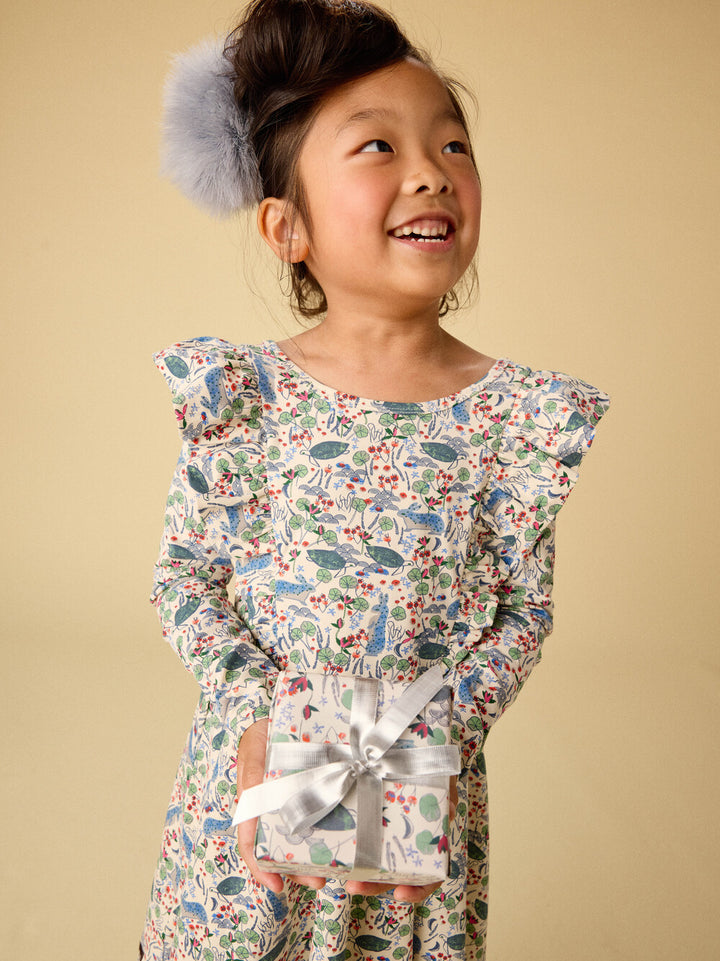 Tea Collection Ruffle Shoulder Ballet Dress - Rabbit & Turtle Folktale
