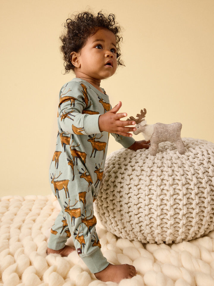 Tea Collection Painted Deer Pocket Romper